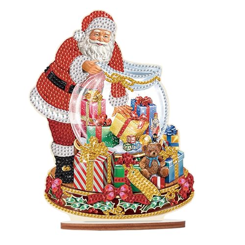 JISHSHAY Weihnachten Diamond Painting Tischdekoration Weihnachtsmann Diamant Painting Tischdekoration Diamantmalerei Tischdeko Diamaond Malerei Tisch Deko Christmas Diamant Malerei Ornamente von JISHSHAY