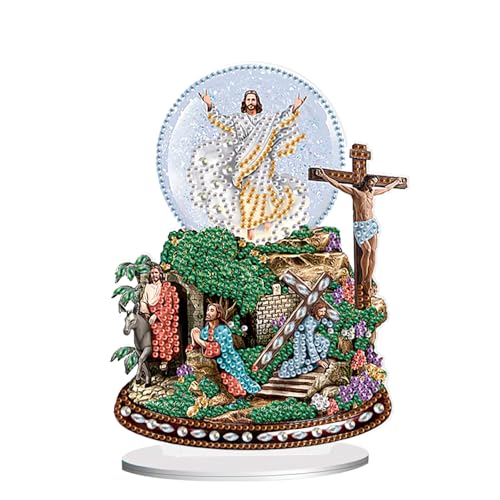 JISHSHAY Diamond Painting Tischdekoration Ornament Jesus Diamant Painting Tisch Deko Jesus Diamantmalerei Ornamente Tischdeko Kreuz Diamaond Malerei Tischdeko Christus Diamant Malerei Tischdekoration von JISHSHAY