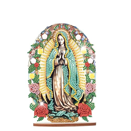 JISHSHAY Diamond Painting Tischdekoration Ornament Madonna Diamant Painting Tischdekoration Maria Mutter Gottes Diamantmalerei Ornamente Tischdeko Diamaond Malerei Tischdeko Diamant Malerei Tisch Deko von JISHSHAY
