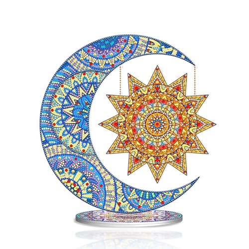 JISHSHAY Diamond Painting Tischdekoration Ornament Mond Sterne Diamant Painting Tischdekoration Mond Sterne Diamantmalerei Ornamente Tischdeko Diamaond Malerei Tischdeko Diamant Malerei Tisch Deko von JISHSHAY