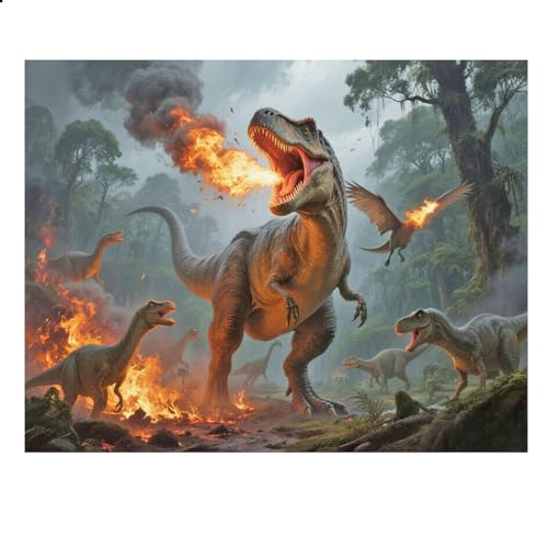 JISHSHAY Diamond Painting Steine Rund Dinosaurier 50×40cm Diamant Painting Runde Steine Dinosaurier Diamant Malerei Diamaond Malerei Diamantmalerei Basteln Erwachsene Mosaik Bastelset Erwachsene von JISHSHAY