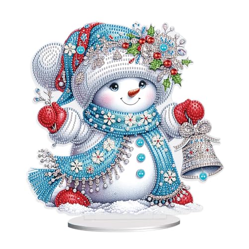 JISHSHAY Weihnachten Diamond Painting Tischdekoration Schneemann Diamant Painting Tischdekoration Diamantmalerei Tischdeko Diamaond Malerei Ornamente Tischdeko Diamant Malerei Tisch Deko Christmas von JISHSHAY