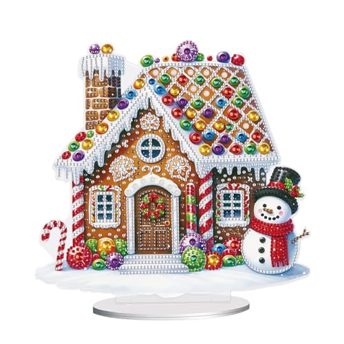 JISHSHAY Weihnachten Diamond Painting Tischdekoration Schneemann Diamant Painting Tischdekoration Weihnachtshaus Diamantmalerei Tischdeko Diamaond Malerei Tischdeko Diamant Malerei Tisch Deko von JISHSHAY