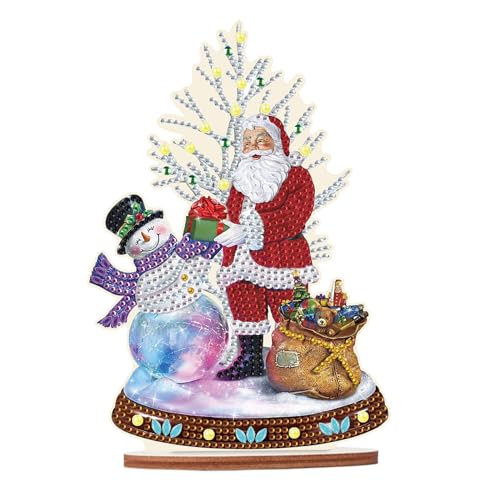 JISHSHAY Weihnachten Diamond Painting Tischdekoration Weihnachtsmann Diamant Painting Tischdekoration Schneemann Diamantmalerei Tischdeko Diamaond Malerei Tisch Deko Diamant Malerei Ornament Christmas von JISHSHAY