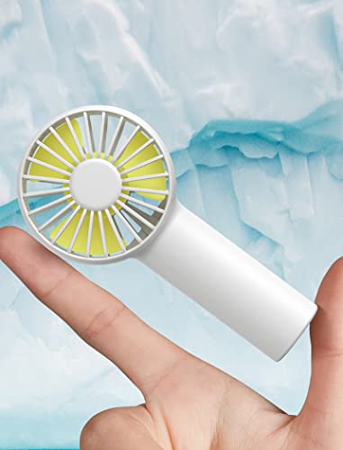 JISULIFE Mini Ventilator Batteriebetriebener Handventilator mit 2000 mAh Batterie oder USB-Betriebener, 3 Geschwindigkeiten, Wiederaufladbarer, für zu Hause, Draußen - Weiß von JISULIFE