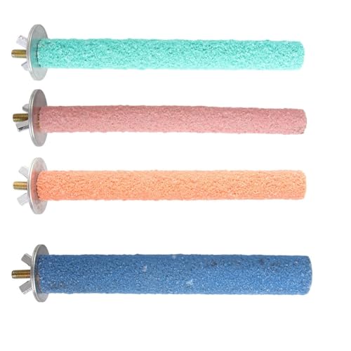 4er-Pack Vogelschnabel-Schleifsteine & Krallentrimmer-Set – rutschfeste Papageien-Sitzstange für Wellensittich/Nymphensittiche/Conures, mehrfarbiges Käfigzubehör für natürliche Schnabelpflege von JITASHWA