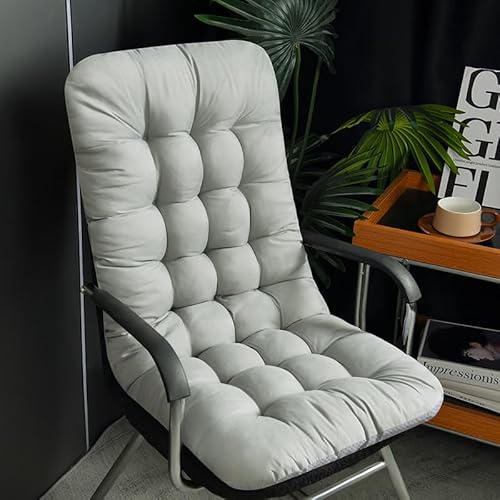 Wendbares Leinen-/Samt-Hochlehnerkissen, 44 x 94 cm, extra dicke Polsterung, rutschfest, Multi-Fix (Bänder + Gummizug), für Esszimmer/Büro/Garten/Schaukelstuhl, British Winter Essential (grau) von JITASHWA