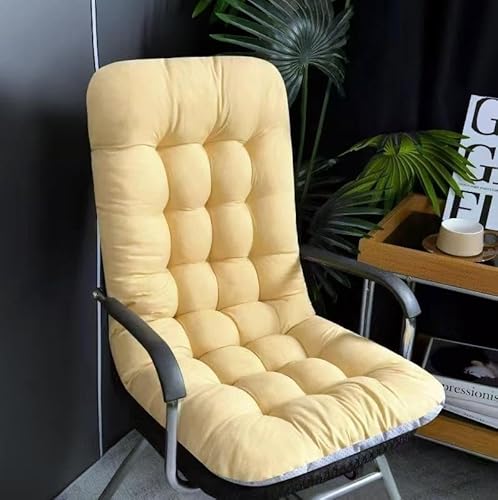 Wendbares Leinen-/Samt-Hochlehnerkissen, 44 x 94 cm, extra dicke Polsterung, rutschfest, Multi-Fix (Bänder + Gummizug), für Esszimmer/Büro/Garten/Schaukelstuhl, britischer Winter-Essential, Kaki) von JITASHWA