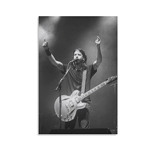 JITENG Rock Star Dave_Grohl Rocking Black And White Poster Wandkunst Poster Scrollen Leinwand Malerei Bild Wohnzimmer Dekor Zuhause 30 x 45 cm von JITENG