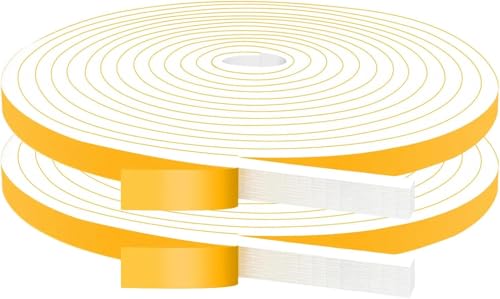 Dichtungsband Selbstklebendes für Türen Fensterdichtung, 10mm(B) x 6mm(D)/10m(L) Geschlossenzelliges Moosgummi mit hoher Dichte, für Kollision Siegel Schalldämmung Wasserdichter Staubdicht Weiß von JITIFAZH