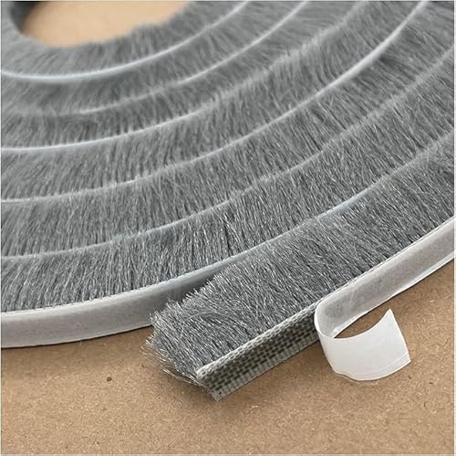 Draft Excluder für Türen Fenster (Grau, 9mm(B) x 15mm(D)/10m) von JITIFAZH