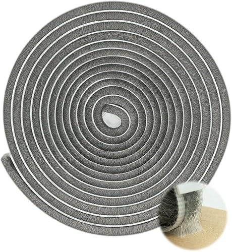 Draft Excluder für Türen Fenster (Grau, 9mm(B) x 9mm(D)/10m) von JITIFAZH