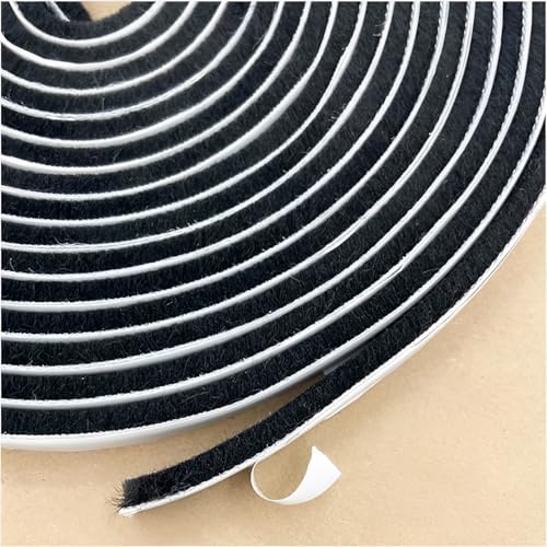 Draft Excluder für Türen Fenster (Schwarz, 9mm(B) x 5mm(D)/5m) von JITIFAZH