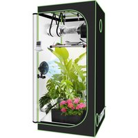 Jiubiaz Growzelt Komplettset 100x100x200 cm Indoor Grow Set mit 4" Belüftungssat Grow Tent Kit LED Grow Light Grow Lampe Kohlefilter von JIUBIAZ