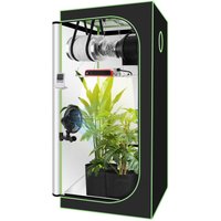 Jiubiaz Growzelt Komplettset 80X80X160cm Indoor Grow Set mit 4" Belüftungssat Grow Tent Kit LED Grow Light Grow Lampe Kohlefilter von JIUBIAZ