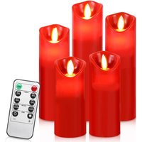 Jiubiaz LED Kerzen 10er Set Echtwachs Flackernd Flammenlose mit Fernbedienung Timer Funktion & mehrstufig dimmbar bewegliche Flamme Echtwachskerzen von JIUBIAZ