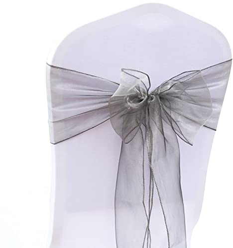 JIUERYY 100 Stück Bänder aus Organza, Stuhlhusse, Schleifen für Hochzeit, Dekoration, Zeremonie, Party, Event, Geburtstag, 17 x 275 cm, silberfarben JIUERYY 100 Stück Bänder aus Organza, Stuhlhusse, Schleifen für Hochzeit, Dekoration, Zeremonie, Party, Event, Geburtstag, 17 x 275 cm, silberfarben von JIUERYY