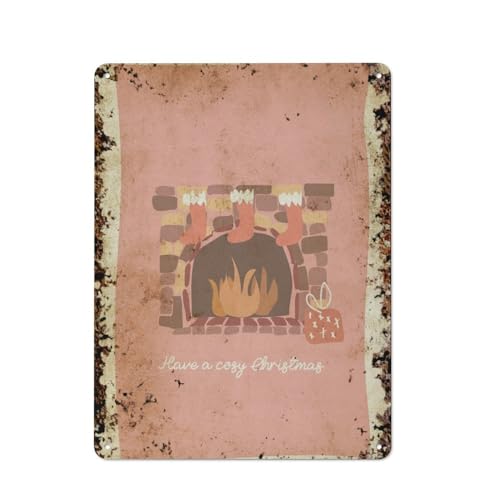 Boho Pink Christmas, Have Acesy Christmas, Christmas Cottage, Interessante Wandkunstdekoration für Zuhause, Personalisierungsidee, Vintage-Metalldose, Schlafzimmerdekoration, stilvolles und einfache von JIUFOTK