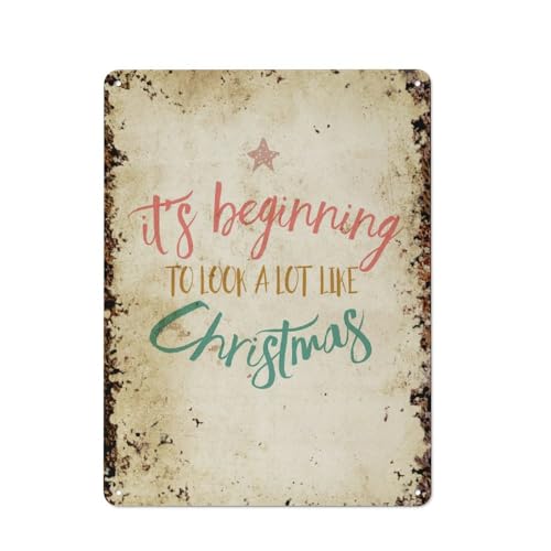 Es fängt an, sehr nach Weihnachten auszusehen, farbenfroh, interessante Wandkunstdekoration für zu Hause, Personalisierungsidee, Vintage-Metalldose, Schlafzimmerdekoration, stilvolles und einfaches von JIUFOTK
