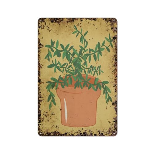 Farnkunst, Pflanze Funky, interessante Wandkunstdekoration für Zuhause, Personalisierungsidee, Vintage-Metalldose, Schlafzimmerdekoration, stilvolles und einfaches Büro, Wanddekoration für das Kaffe von JIUFOTK
