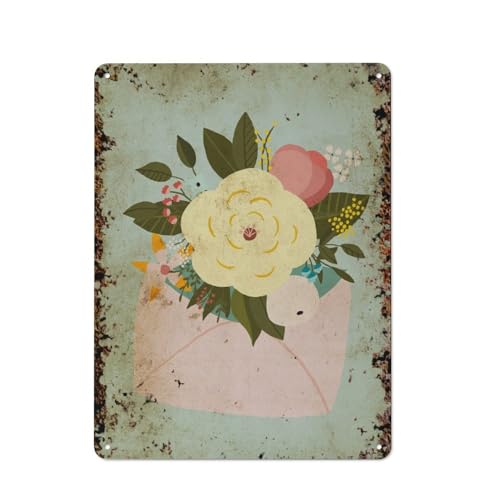 Florale Wandkunst, Zimmerpflanze, Blumenstrauß-Wandkunst, interessante Wandkunstdekoration für Zuhause, Personalisierungsidee, Vintage-Metalldose, Schlafzimmerdekoration, stilvolles und einfaches B von JIUFOTK
