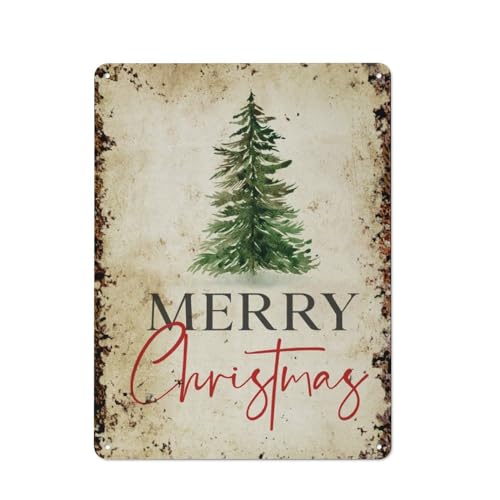 Frohe Weihnachten, Weihnachtswandkunst, interessante Wandkunstdekoration für zu Hause, Personalisierungsidee, Vintage-Metalldose, Schlafzimmerdekoration, stilvolles und einfaches Büro, Wanddekoratio von JIUFOTK