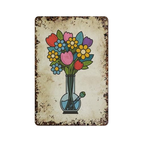 Improvisierter Blumenstrauß, Bong für die Inneneinrichtung, Weed-Blume für Raucher, interessante Wandkunst-Dekoration für Zuhause, Personalisierungsidee, Vintage-Metalldose, Schlafzimmerdekoration, von JIUFOTK