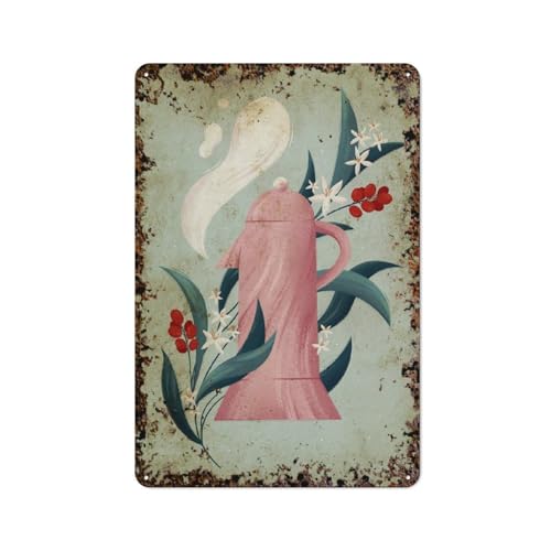 Kaffeekanne, Kaffee, interessante Wandkunstdekoration für Zuhause, Personalisierungsidee, Vintage-Metalldose, Schlafzimmerdekoration, stilvolles und einfaches Büro, Kaffee-Wanddekoration für Zuhause von JIUFOTK