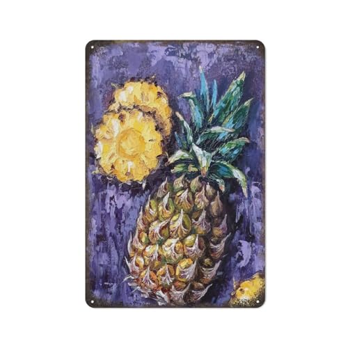 Kiefernmalerei, Ölbild, Stillleben, Obst, Früchte auf Leinwand, Küchenkunstwerk, Metallblechschild, Plakette, Poster, Vintage-Kultur, Wanddekoration, Aluminium, Garten, Restaurant, Wohnzimmer, Schla von JIUFOTK
