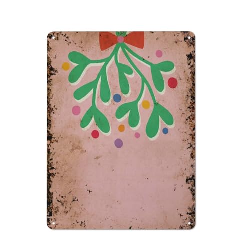 Mistelzweig, bunte Weihnachten, Wohnzimmer, interessante Wandkunstdekoration für Zuhause, Personalisierungsidee, Vintage-Metalldose, Schlafzimmerdekoration, stilvolles und einfaches Büro, Wanddekor von JIUFOTK