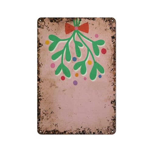 Mistelzweig, bunte Weihnachten, Wohnzimmer, interessante Wandkunstdekoration für Zuhause, Personalisierungsidee, Vintage-Metalldose, Schlafzimmerdekoration, stilvolles und einfaches Büro, Wanddekor von JIUFOTK
