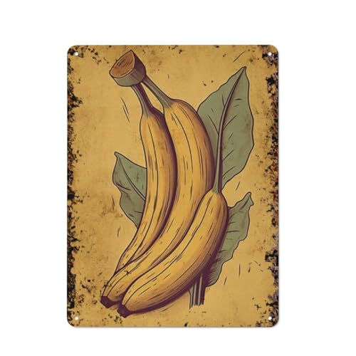 Retro-Bananen-Wandkunst, minimalistische Kunst, Obst-Wanddekor, interessante Wandkunst-Dekoration für Zuhause, Personalisierungsidee, Vintage-Metalldose, Schlafzimmer-Dekoration, stilvolles und einf von JIUFOTK