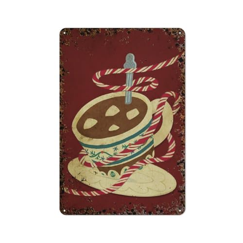 Retro-Weihnachten, Weihnachtsdekor, farbenfrohe Deko-Kunst, interessante Wandkunst-Dekoration für Zuhause, Personalisierungsidee, Vintage-Metalldose, Schlafzimmer-Dekoration, stilvolles und einfache von JIUFOTK