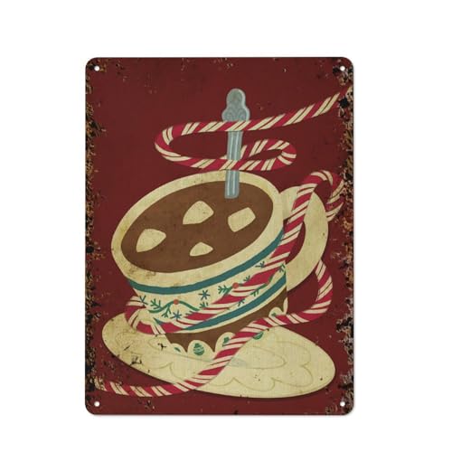 Retro-Weihnachten, Weihnachtsdekor, farbenfrohe Deko-Kunst, interessante Wandkunst-Dekoration für Zuhause, Personalisierungsidee, Vintage-Metalldose, Schlafzimmer-Dekoration, stilvolles und einfache von JIUFOTK