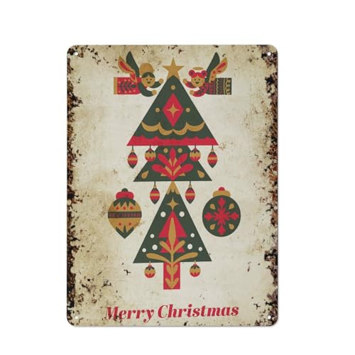 Skandinavischer Weihnachtsbaum, nordische „Frohe Weihnachten und ein glückliches neues Jahr, interessante Wandkunstdekoration für Zuhause, Personalisierungsidee, Vintage-Metalldose, Schlafzimmerdeko von JIUFOTK