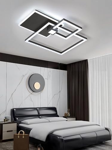 JIUJIUCC LED Moderne Deckenleuchte Farbe Und Helligkeit Einstellbar LED-Deckenbeleuchtung Quadratisch Flush Mount Deckenleuchte Mit Fernbedienung Für Wohnzimmer Esszimmer Schlafzimmer (63 Zentimeter) JIUJIUCC LED Moderne Deckenleuchte Farbe Und Helligkeit Einstellbar LED-Deckenbeleuchtung Quadratisch Flush Mount Deckenleuchte Mit Fernbedienung Für Wohnzimmer Esszimmer Schlafzimmer (63 Zentimeter) von JIUJIUCC