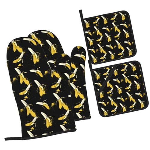 Banana Patterns Kitchen Oven Glove Oven Mitts and Pot Holders Sets Hot Pads Kitchen Baking Tool Gloves Banana Patterns Kitchen Oven Glove Oven Mitts and Pot Holders Sets Hot Pads Kitchen Baking Tool Gloves von JIUJIUJIU