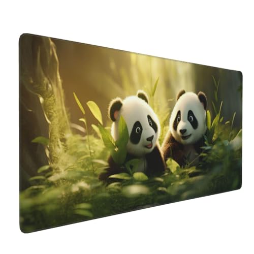 XXL Gaming Mauspad Mousepad - Extra 90cm x 40cm Schreibtischunterlage - Wasserabweisendes Mousepad mit Rutschfester Gummiunterseite Baby Panda Schreibtisch Schutz Pad für Gaming Büro Zuhause von JIUJIUJIU