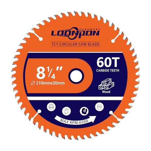 Kreissägeblatt 210 * 30 * 60T, Schneller Schnitt, geeignet für Weich- und Hartholz, Tischlerplatten und Spanplatten von JIUNENG