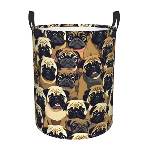 Großer runder Aufbewahrungskorb mit Mops-Motiv – leicht zu tragende Griffe, perfekt für Weihnachten, passt in jeden Raum Großer runder Aufbewahrungskorb mit Mops-Motiv – leicht zu tragende Griffe, perfekt für Weihnachten, passt in jeden Raum von JIUTY