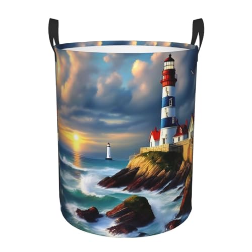 Lighthouse Diamond Paint Printing Circular Storage Hamper - Easy Carry Handles, Perfect For Christmas, Fits In Any Room Lighthouse Diamond Paint Printing Circular Storage Hamper - Easy Carry Handles, Perfect For Christmas, Fits In Any Room von JIUTY