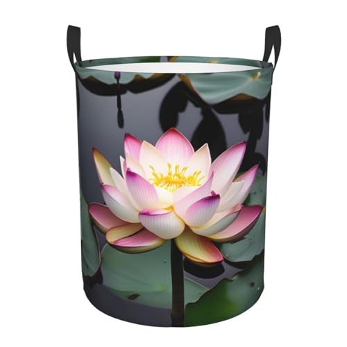 Lotus Flower White Printing Circular Storage Hamper - Easy Carry Handles, Perfect For Christmas, Fits In Any Room Lotus Flower White Printing Circular Storage Hamper - Easy Carry Handles, Perfect For Christmas, Fits In Any Room von JIUTY