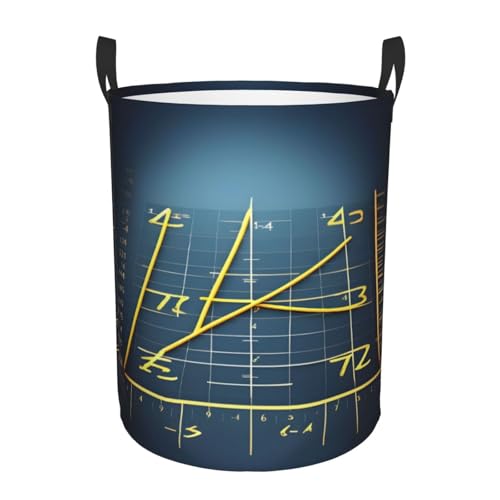 Math Formula Aufbewahrungskorb mit gelbem Druck, rund, leicht zu tragende Griffe, perfekt für Weihnachten, passt in jeden Raum Math Formula Aufbewahrungskorb mit gelbem Druck, rund, leicht zu tragende Griffe, perfekt für Weihnachten, passt in jeden Raum von JIUTY