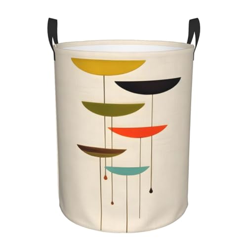 Mid Century Aufbewahrungskorb mit modernem Druck, rund, leicht zu tragende Griffe, perfekt für Weihnachten, passt in jeden Raum Mid Century Aufbewahrungskorb mit modernem Druck, rund, leicht zu tragende Griffe, perfekt für Weihnachten, passt in jeden Raum von JIUTY