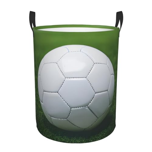 Runder Aufbewahrungskorb mit Fußball-Motiv, leicht zu tragende Griffe, perfekt für Weihnachten, passt in jeden Raum Runder Aufbewahrungskorb mit Fußball-Motiv, leicht zu tragende Griffe, perfekt für Weihnachten, passt in jeden Raum von JIUTY
