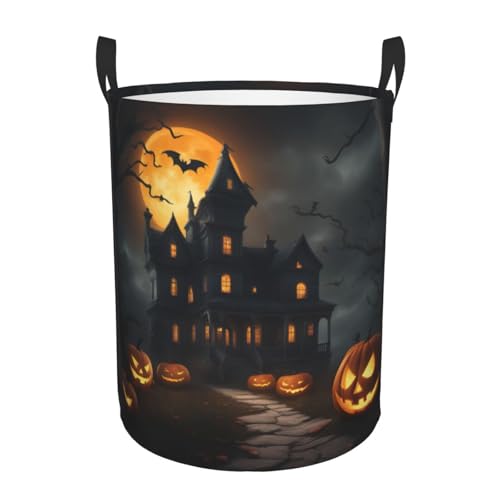 Runder Aufbewahrungskorb mit Halloween-Horror-Druck, leicht zu tragende Griffe, perfekt für Weihnachten, passt in jeden Raum Runder Aufbewahrungskorb mit Halloween-Horror-Druck, leicht zu tragende Griffe, perfekt für Weihnachten, passt in jeden Raum von JIUTY