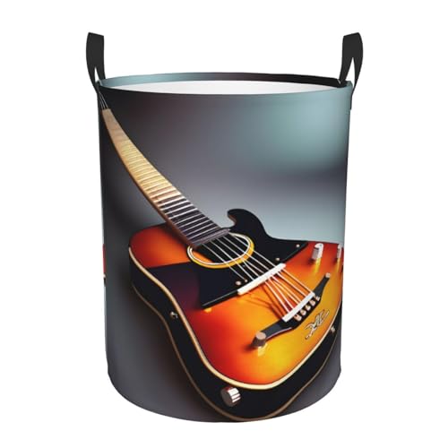 Runder Aufbewahrungskorb mit Musikgitarre – leicht zu tragende Griffe, perfekt für Weihnachten, passt in jeden Raum Runder Aufbewahrungskorb mit Musikgitarre – leicht zu tragende Griffe, perfekt für Weihnachten, passt in jeden Raum von JIUTY