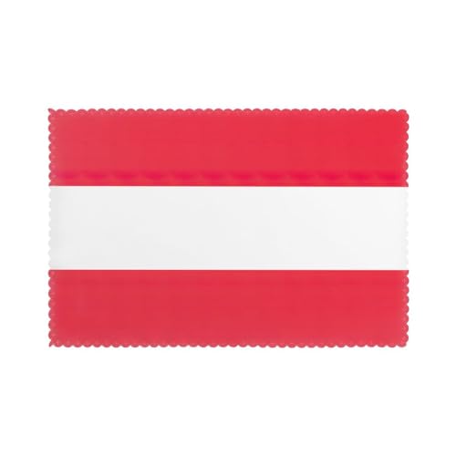 Tischsets mit österreichischer Flagge, hitzebeständig, 6 Stück, abwischbar, leicht zu reinigen von JIUTY
