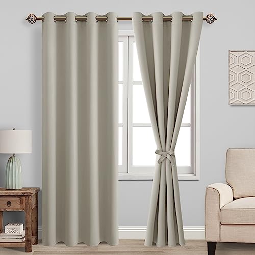 JIUZHEN Blickdicht Vorhänge Gardinen Ösenvorhang für Schlafzimmer Wohnzimmer,Taupe Verdunkelungsvorhang,2 Stück,160x132cm(HxB) von JIUZHEN