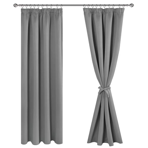 JIUZHEN Gardinen mit kräuselband Verdunklungsvorhänge Vorhang Blickdicht Gardinen Wohnzimmer Vorhänge Schlafzimmer Thermovorhang Grau,H228 x B228 cm,2er Set JIUZHEN Gardinen mit kräuselband Verdunklungsvorhänge Vorhang Blickdicht Gardinen Wohnzimmer Vorhänge Schlafzimmer Thermovorhang Grau,H228 x B228 cm,2er Set von JIUZHEN